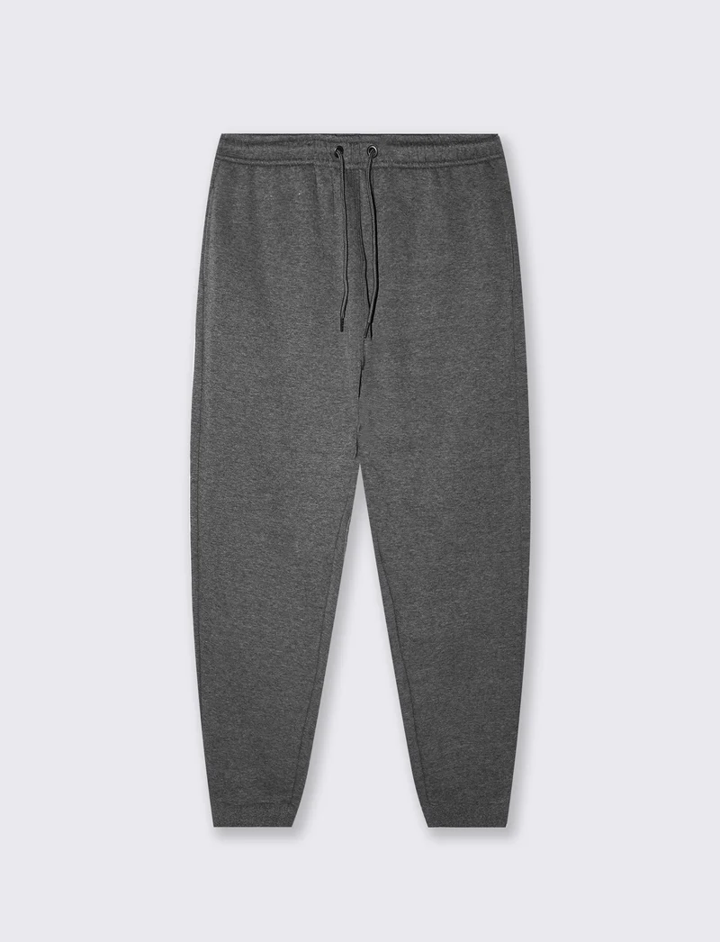 Pantaloni in felpa melange regular fit - Nero
