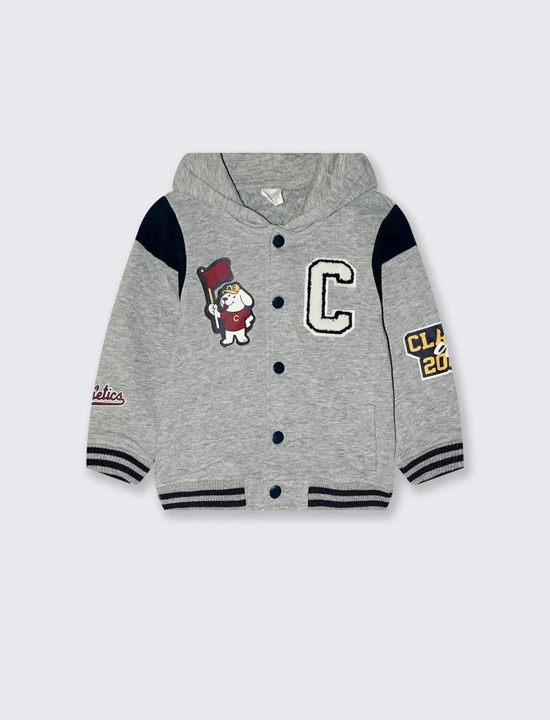 Felpa con cappuccio dallo stile casual - Grigio mel.