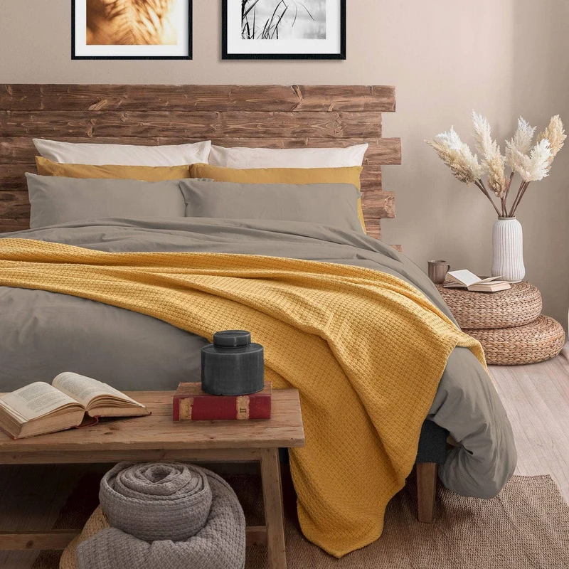 Completo Letto Singolo in Microfibra Softy Yarn - Tinta Unita Tortora