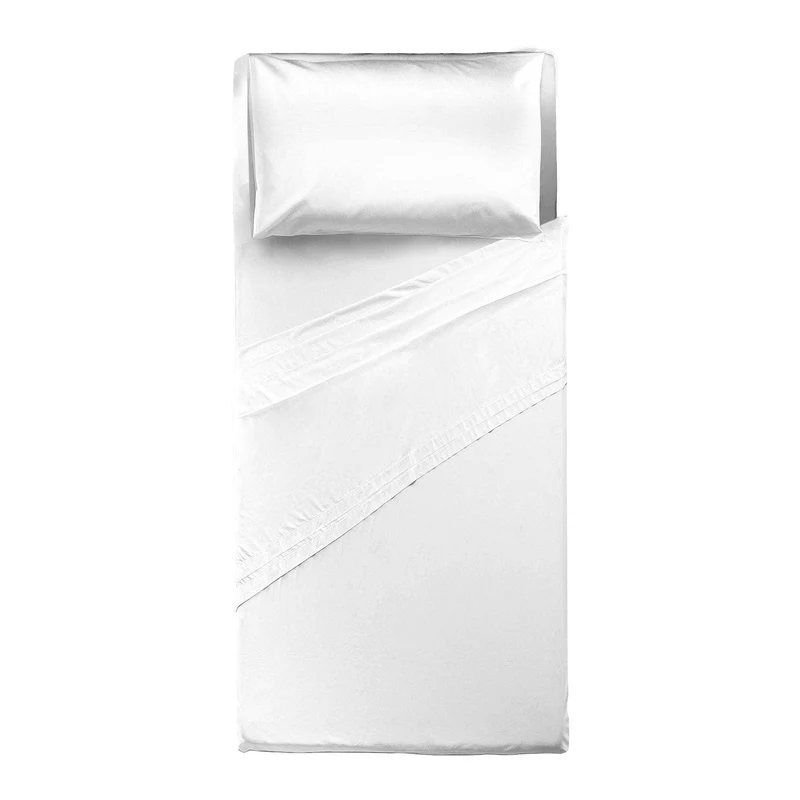 Lenzuolo Piano Singolo in Cotone Tinta Unita Bianco