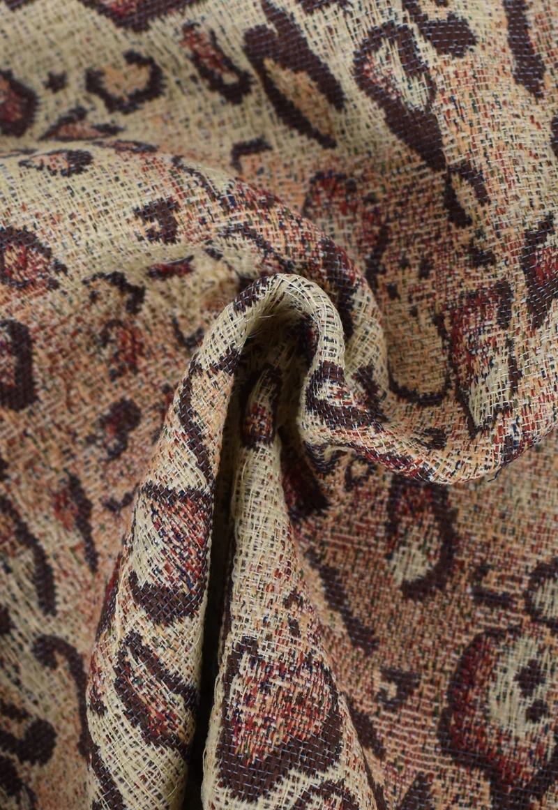 jacquard misto cotone e lino animalier