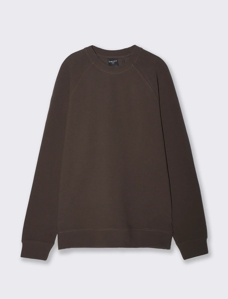 Felpa Jacquard Girocollo Regular Fit - Moro