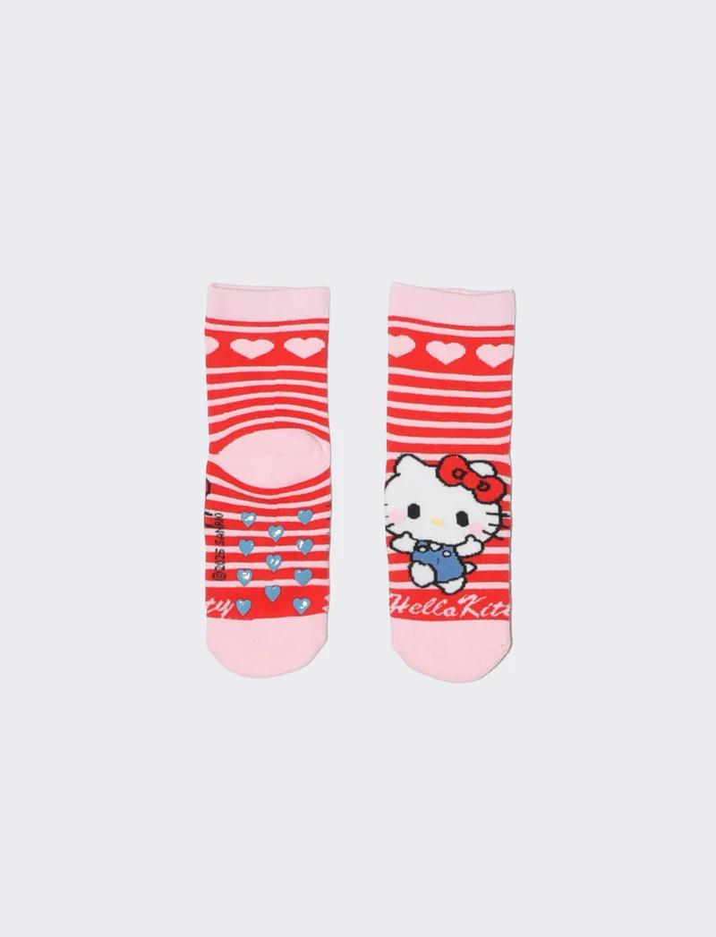 Calzini antiscivolo Stitch e Hello Kitty - Rosso