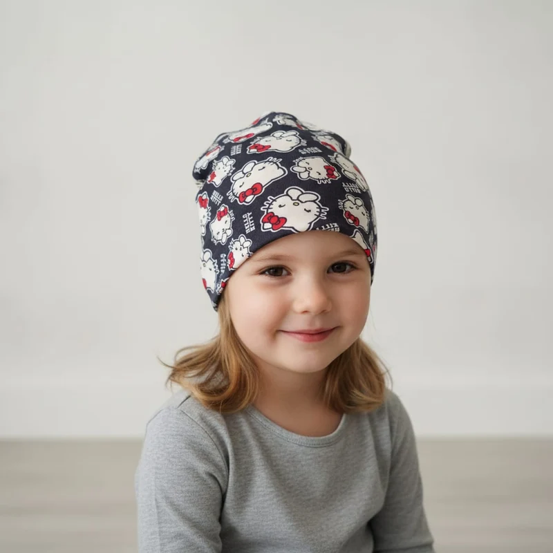 Cappelli cuffia bambina varie licenze - Nero