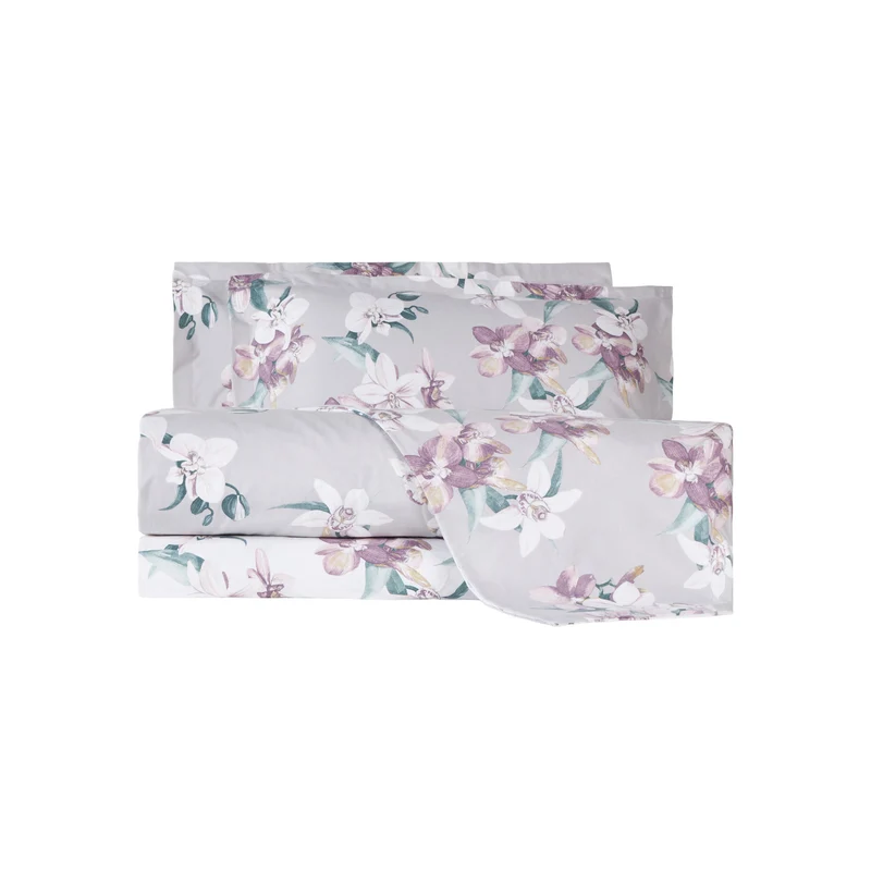 Completo Copripiumino soft orchid Floreale in Flanella