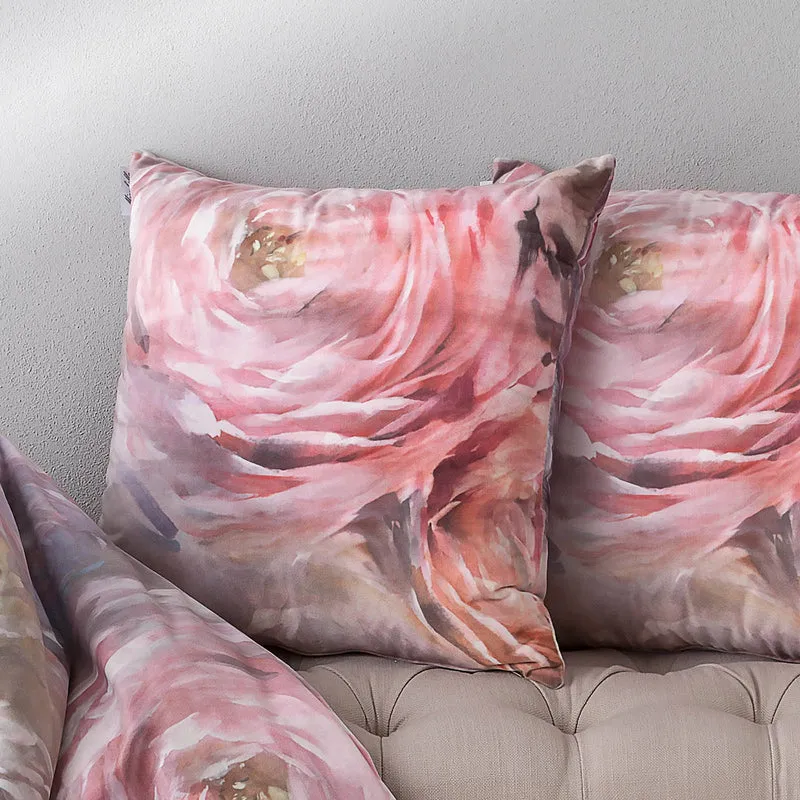 Cuscino d'arredo in Velluto Evanescent-rose Mirabello Floreale