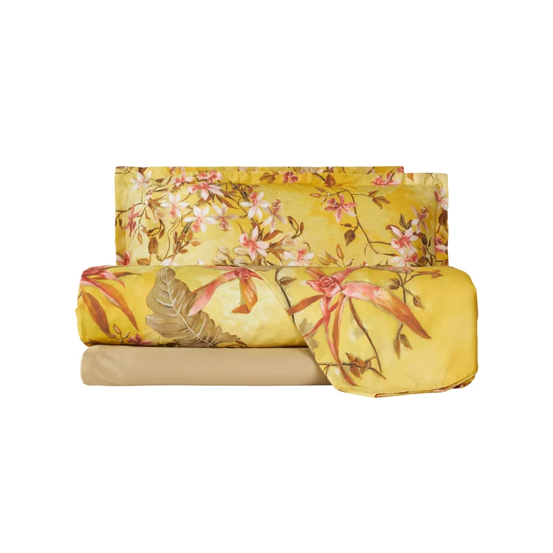 Completo Copripiumino sauvage flowers Floreale in Raso di cotone