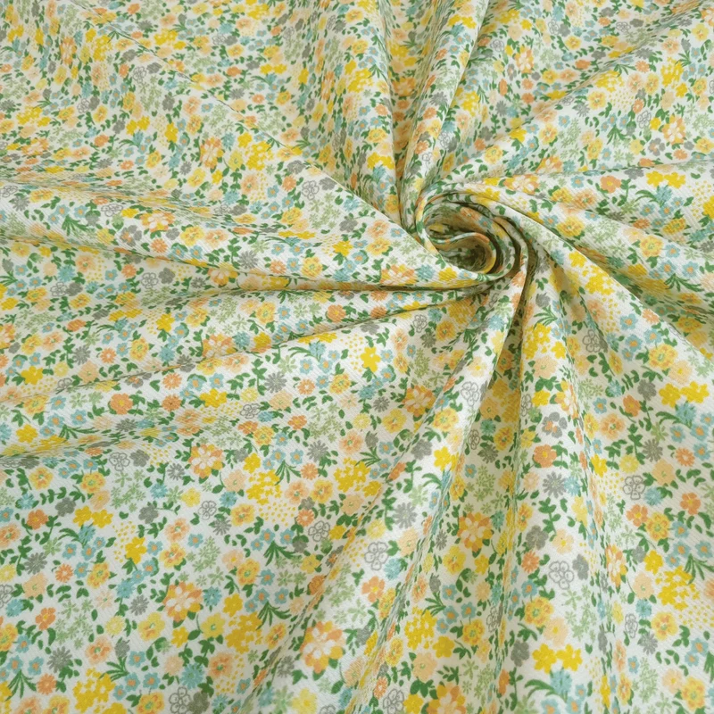Piquet millerighe H 150 cm - MINI FIORELLINI/GIALLO