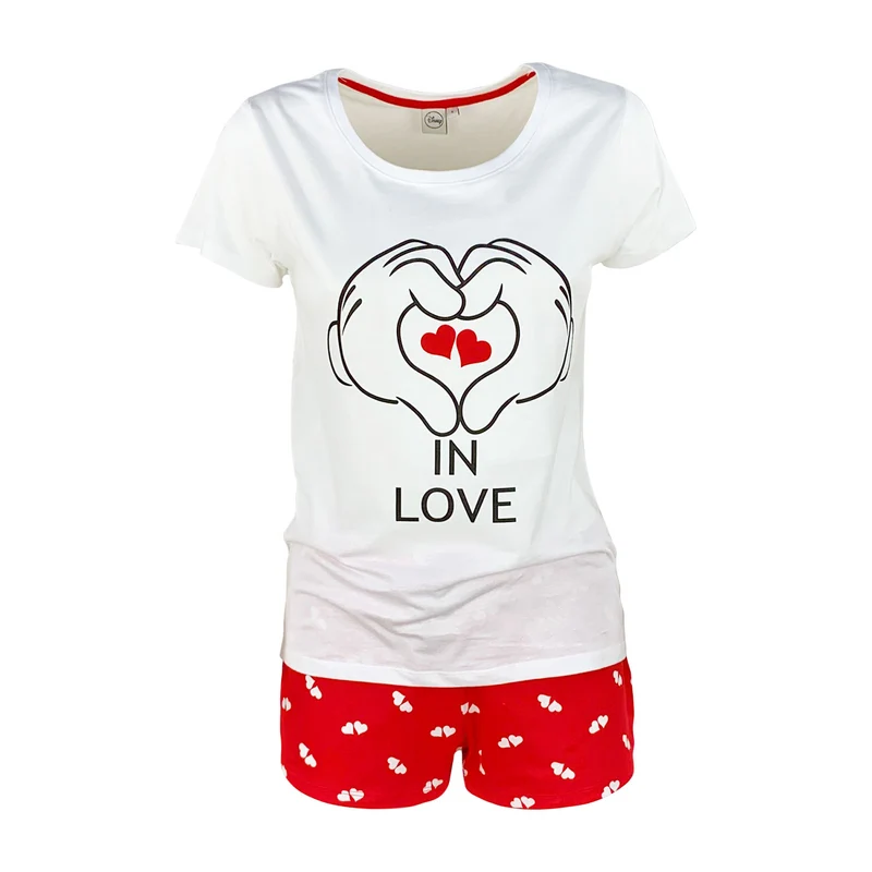 Pigiama corto donna Disney Mickey Mouse t-shirt e pantaloncino in cotone 4970