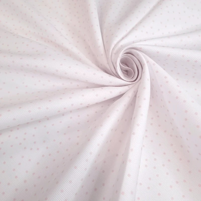 Piquet millerighe H 150 cm - POIS ROSA FONDO BIANCO
