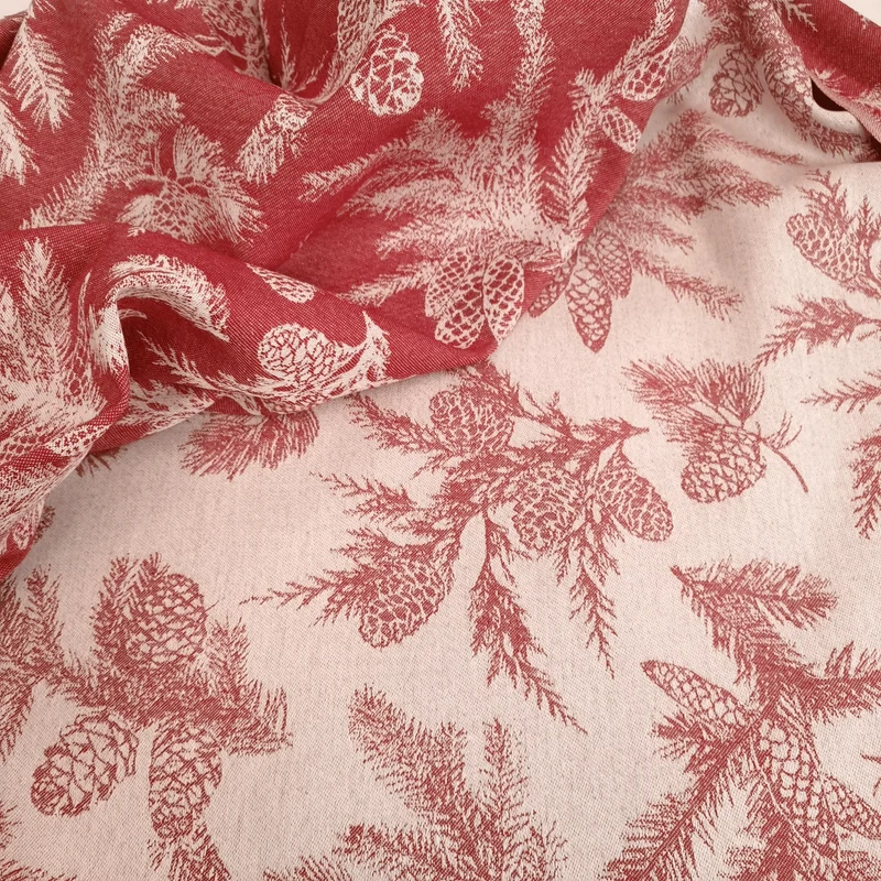Tovagliato Fiandra di Cotone H 180 cm - PIGNE BORDEAUX