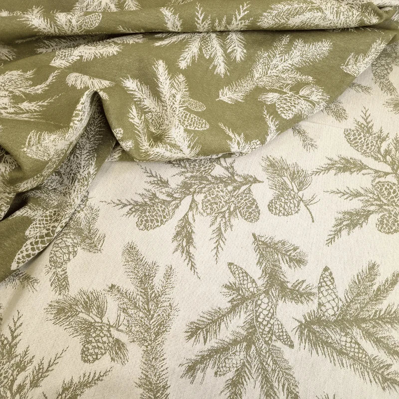 Tovagliato Fiandra di Cotone H 180 cm - PIGNE VERDE MUSCHIO