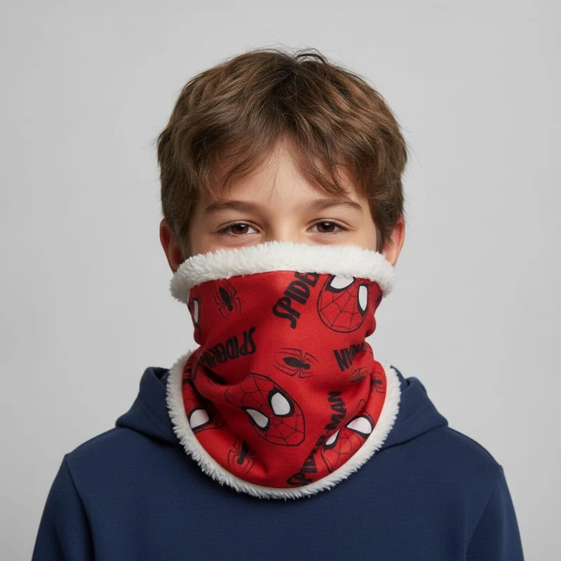 Collo bambino sciarpa con pelliccia finta - Rosso