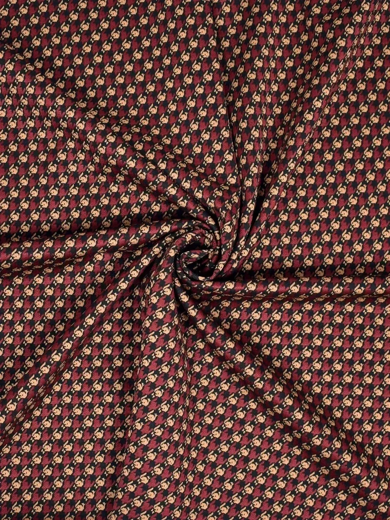Punto milano stretch microfantasia bordeaux