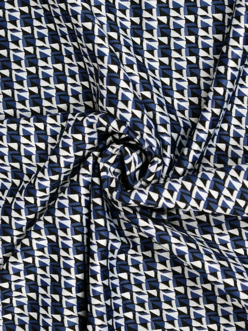 Punto milano motivo geometrico blu