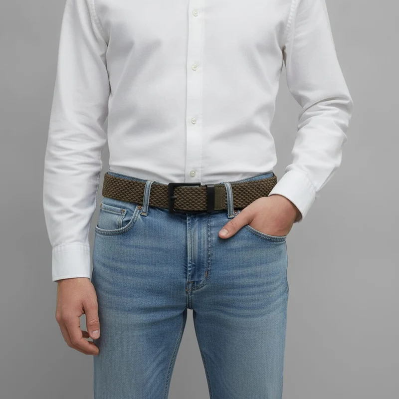 Cintura elastica uomo 3,5 cm - Verde