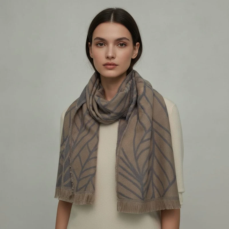Sciarpa goffrata leggera e elegante - Denim