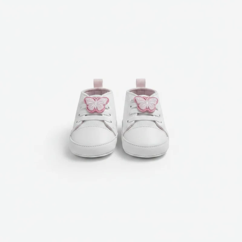 Scarpa bianca neonata con patch butterfly - Bianco