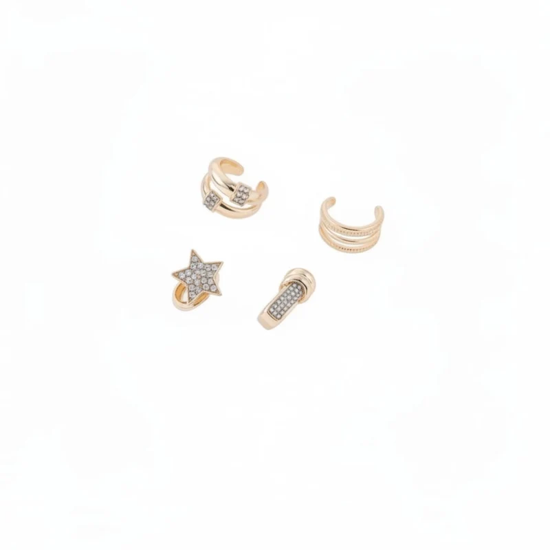Orecchini: Earcuff Strass Nodo Stella - Oro