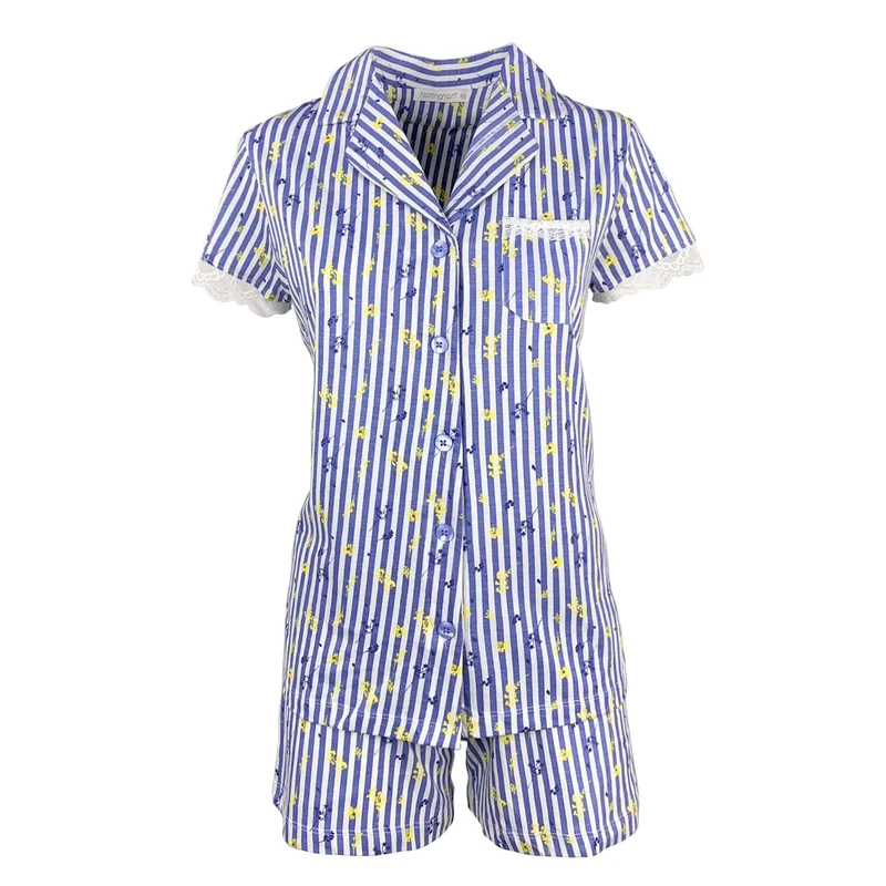Pigiama corto donna primaverile Nottingham pantaloncino e camicetta 4182
