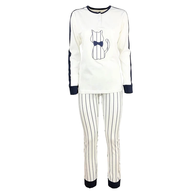 Pigiama lungo donna primaverile Oronero pantalone maglia maniche lunghe 4175