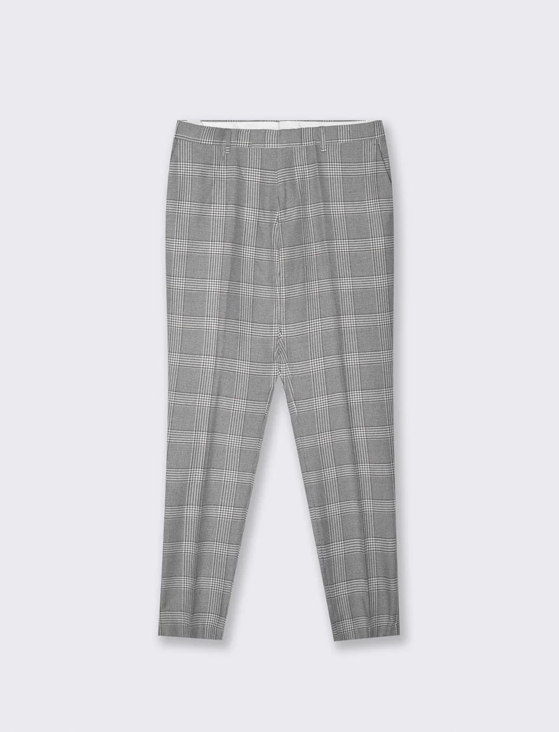 Pantaloni a quadri formal fit elegante - Grigio