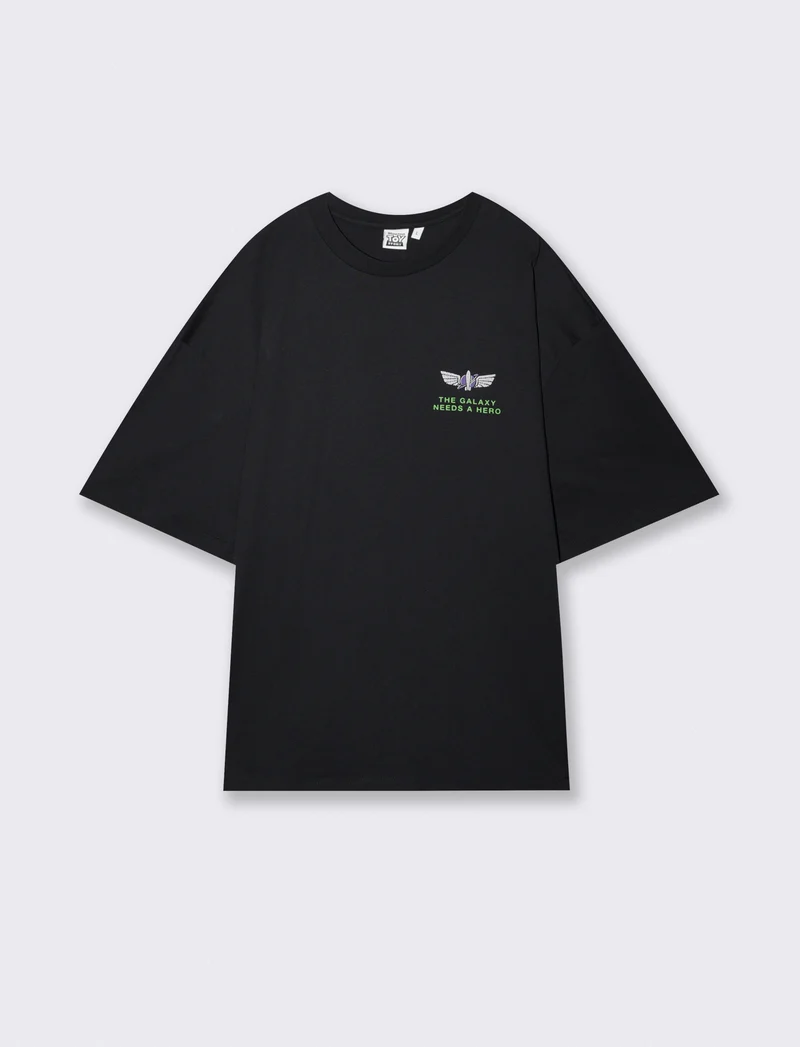 T-shirt Toy Story uomo in cotone boxy fit - Nero