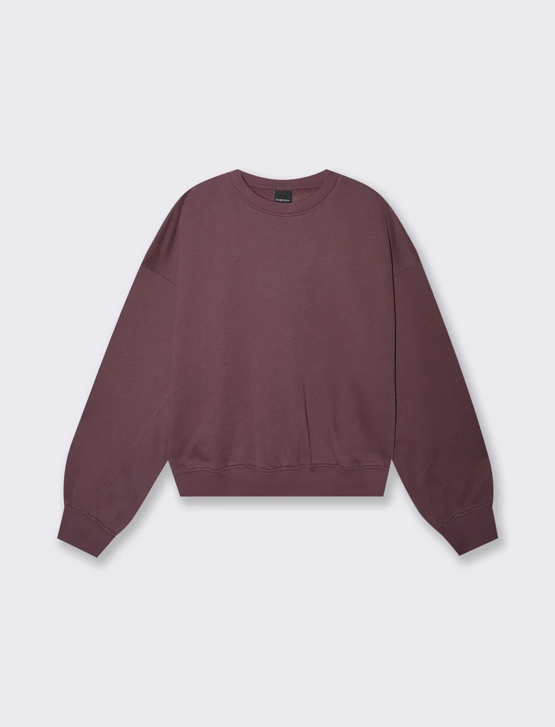 Felpa over crop con paricollo elegante - Rosso amarena