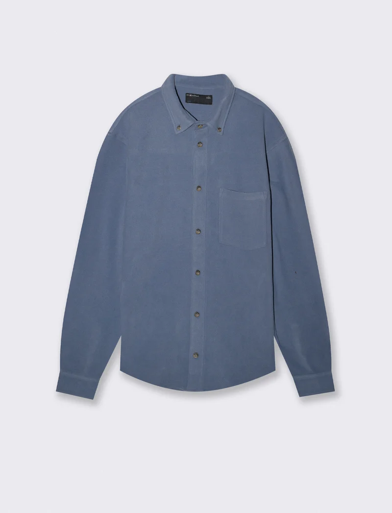 Camicia Bottondown in Pile Regular Fit - CARTA DA ZUCCHERO