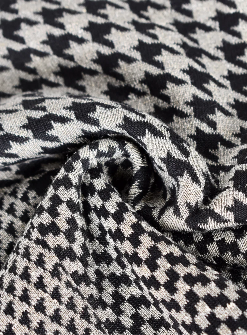 Jersey misto cotone pied de poule
