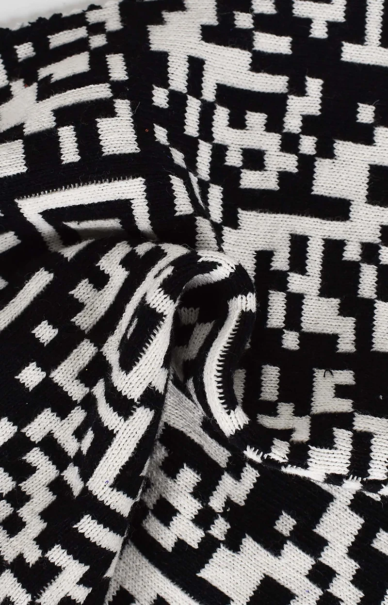 Jacquard doubleface misto cotone motivo geometrico