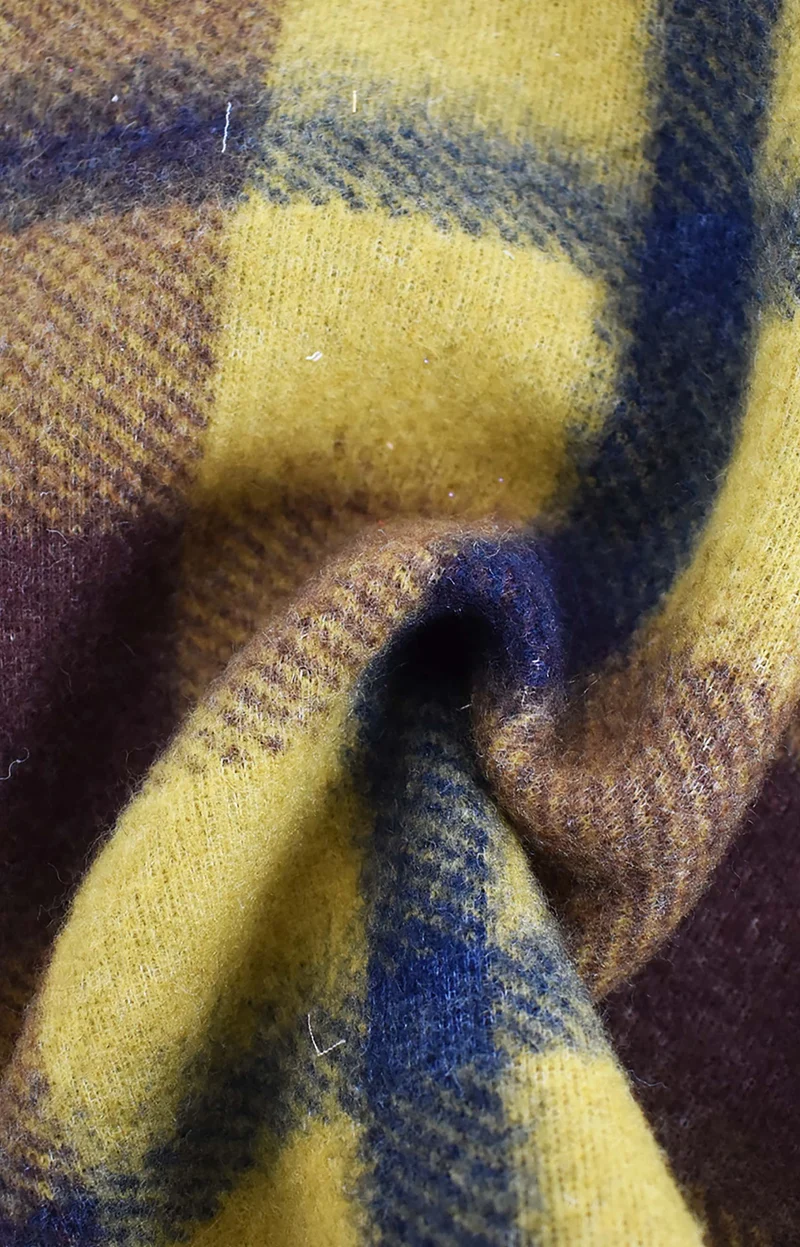 Tartan in misto lana vergine senape