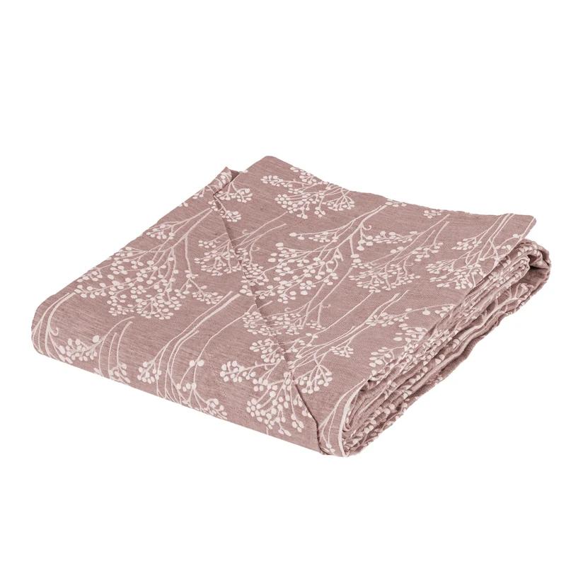 Copriletto in Lino e Cotone Jacquard - Fiori di Lino