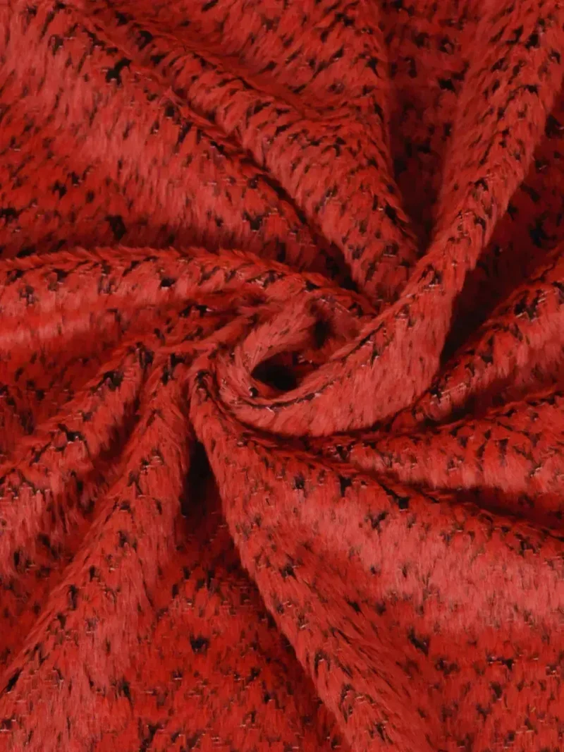 Misto lana con pelo direzionato rosso