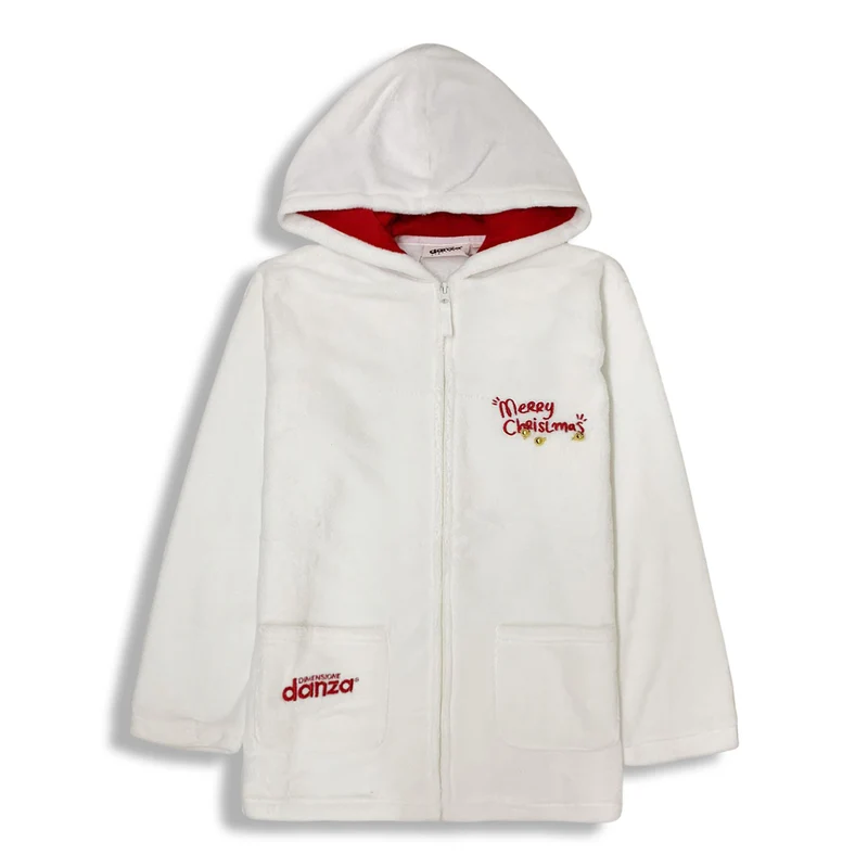 Giacca da camera natalizia in pile con zip invernale donna Dimensione Danza 4778