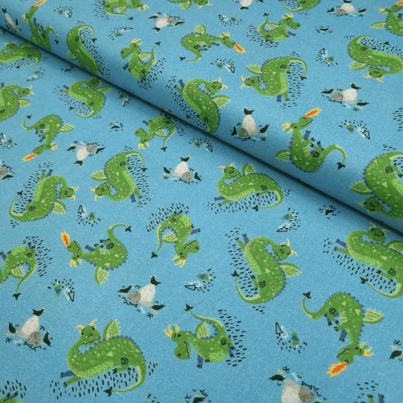 Cotone Americano H 110 cm - DRAGHI/AZZURRO