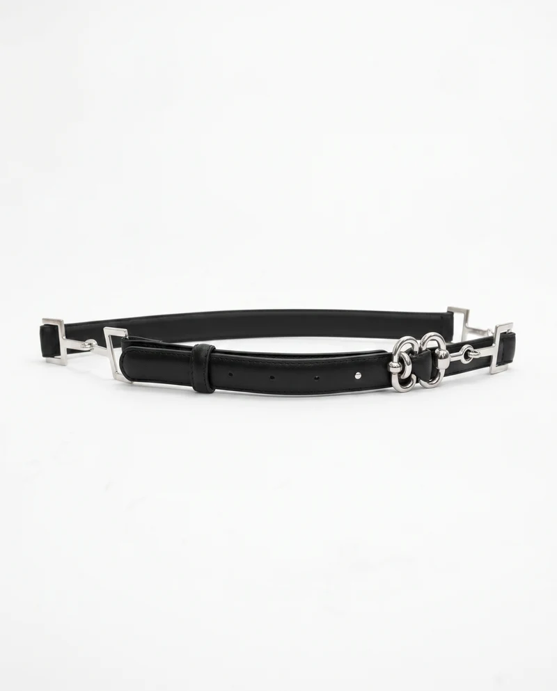 Cintura doppio ganci h 2 cm - Argento