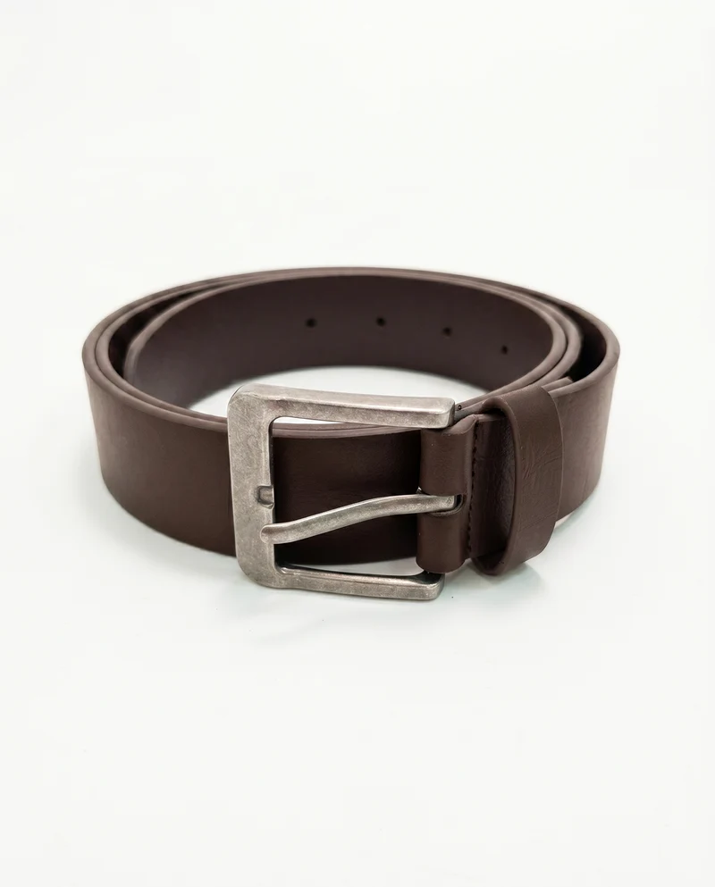 Cintura uomo fusto bombato 2 passanti 3,5cm - Marrone