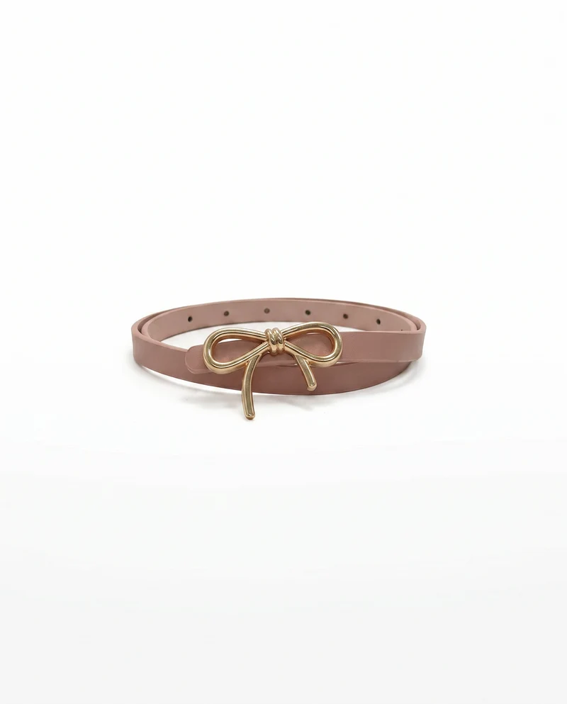 Cintura fibbia fiocco 1 cm elegante - Rosa