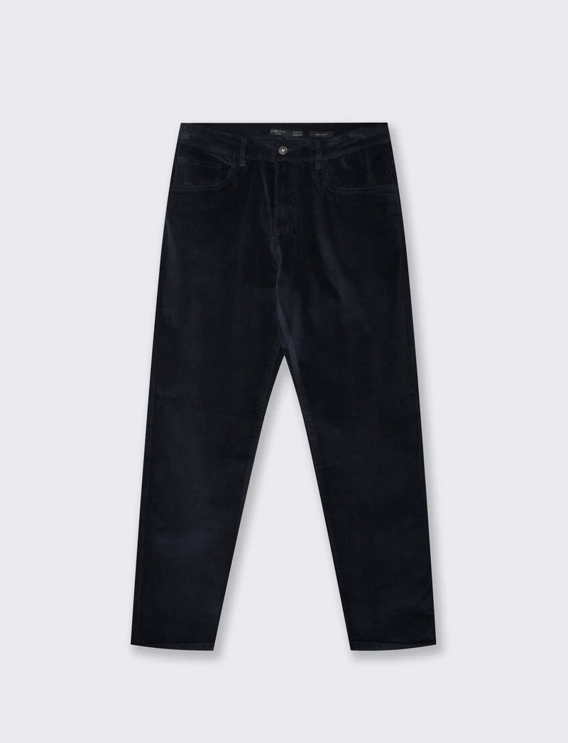 Pantaloni 5 tasche in velluto a coste - Blu