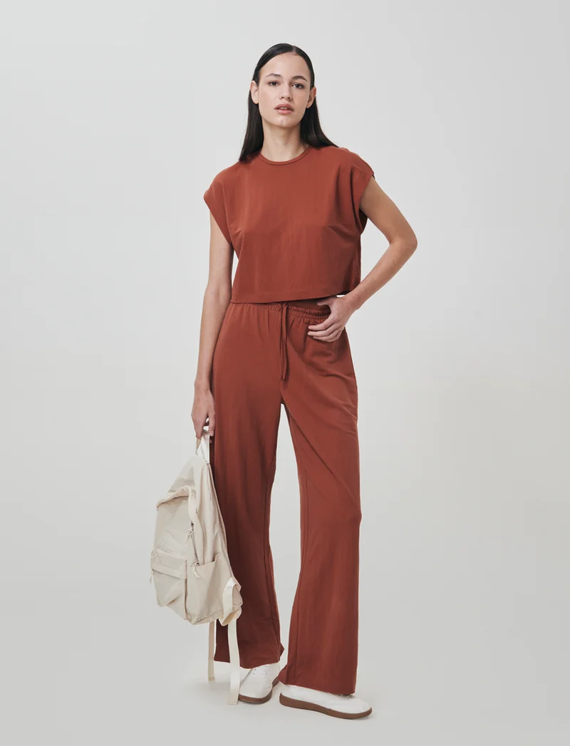 Pantalone Cavallo Basso con Elastico - Cognac