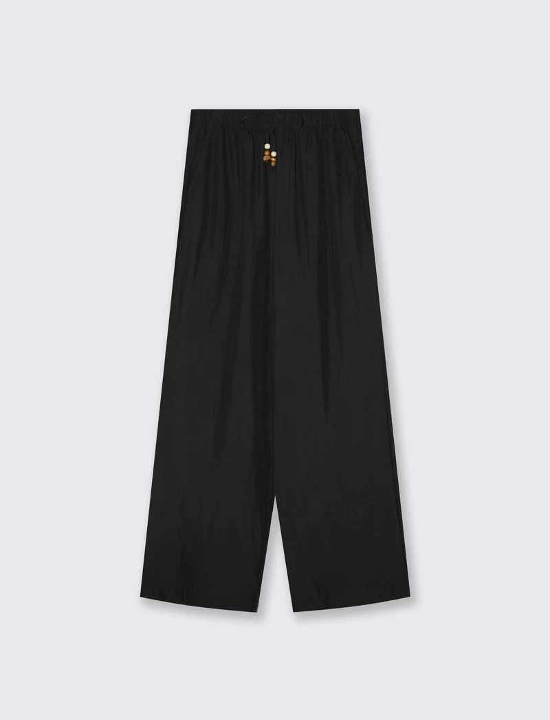 Pantalone con coulisse e tasche - Nero