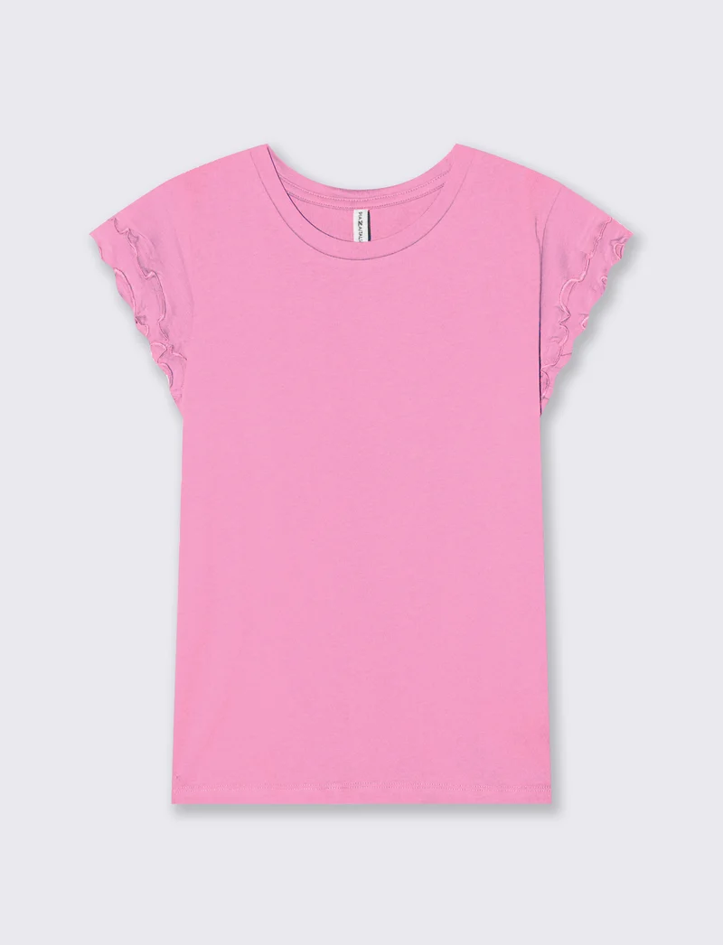 T-Shirt Mezza Manica con Rouches - Rosa big bubble
