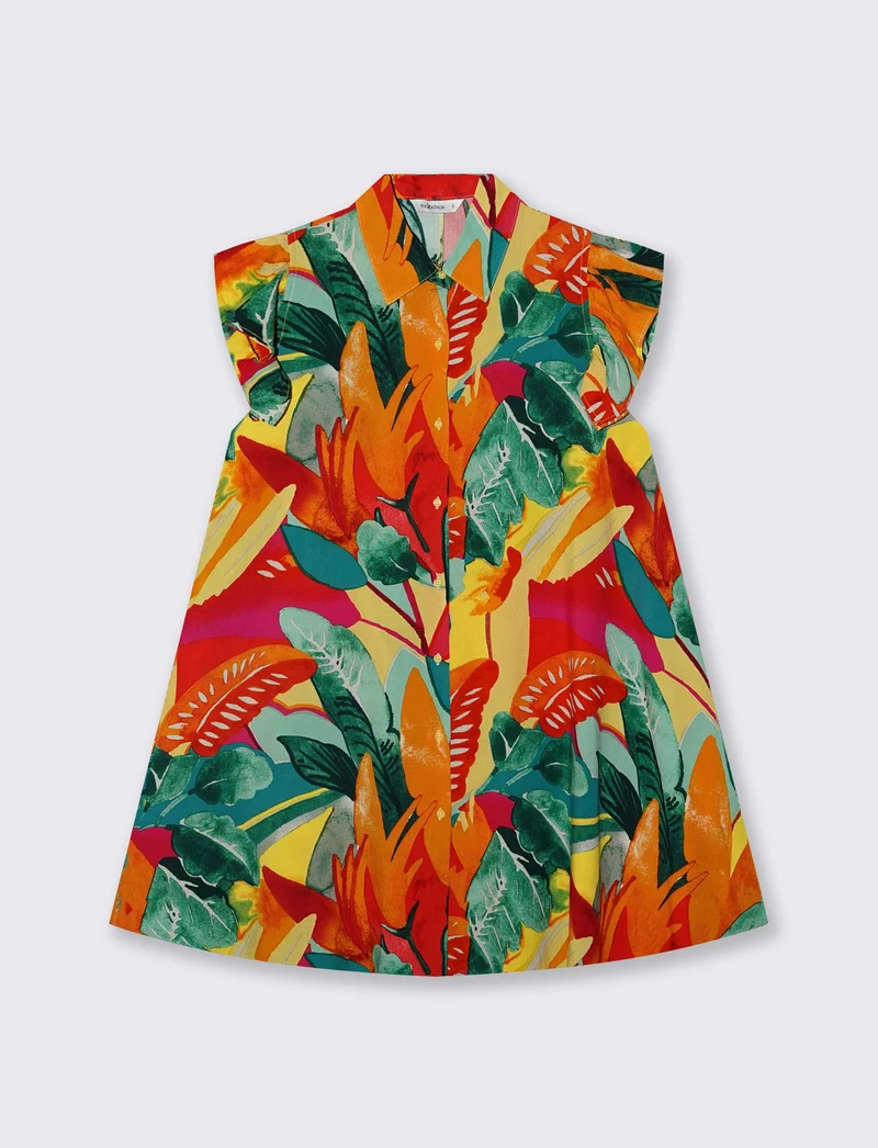 Vestito corto giro manica con rouches - var 2