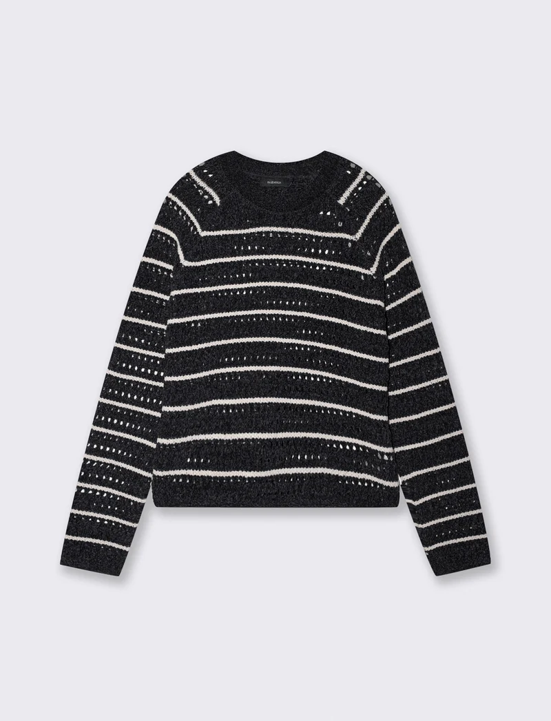 Pullover in ciniglia girocollo crop - var 2