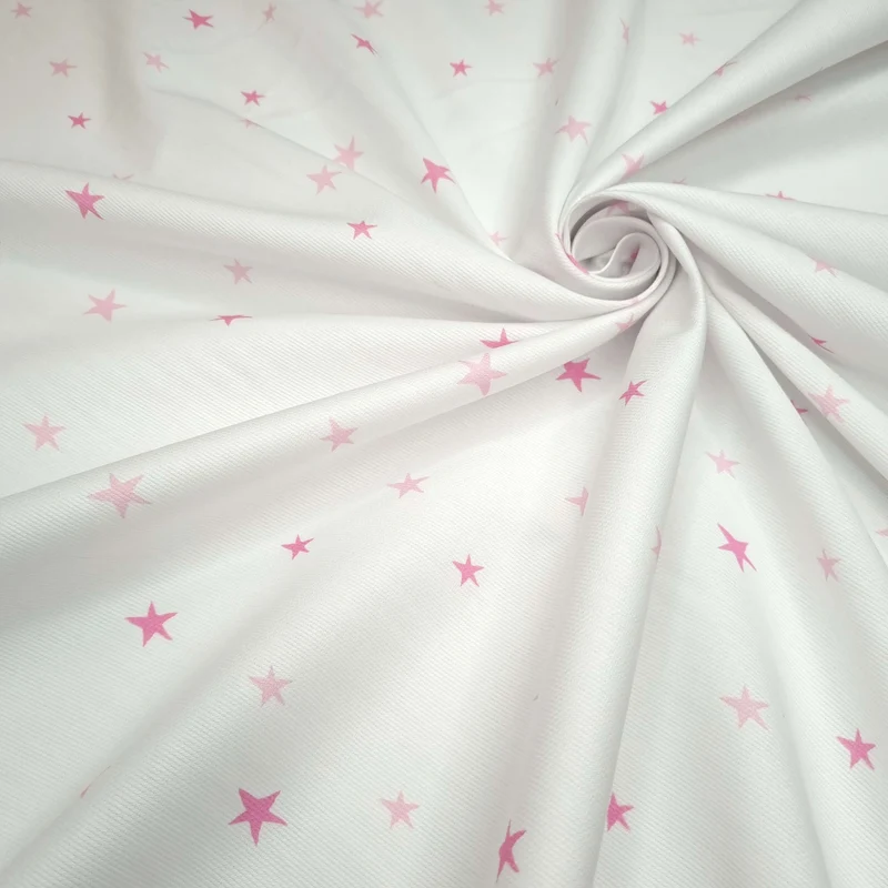 Piquet millerighe con stampa digitale H 150 cm - STELLE/ROSA