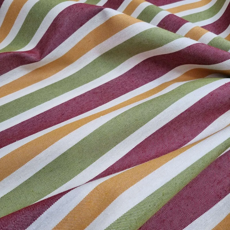 M. Cotone Fondo Grezzo H 280 cm - RIGA VERDE/SENAPE/BORDEAUX