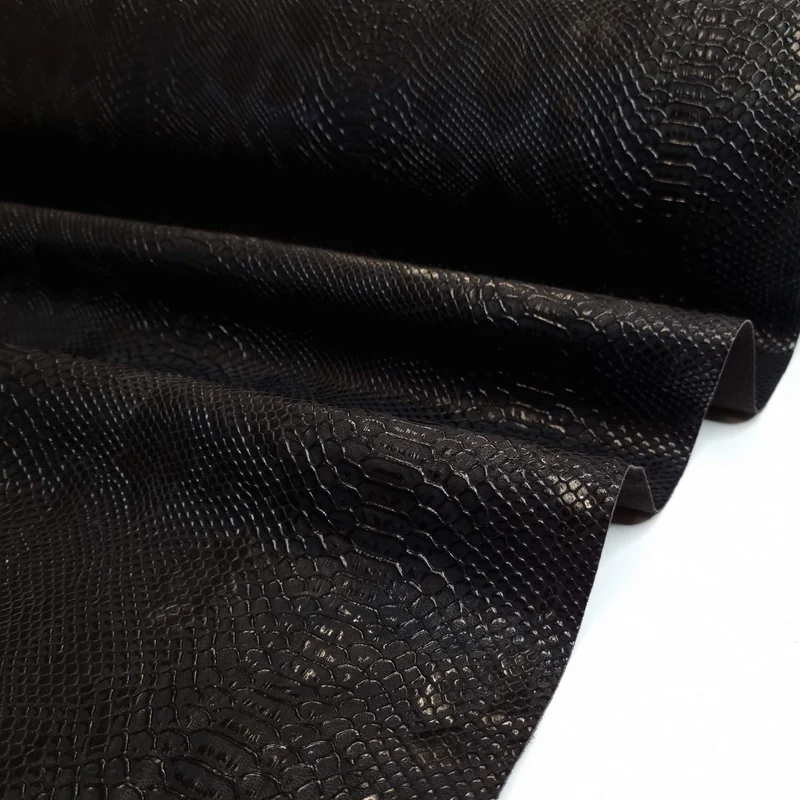 Similpelle H 140 cm - EFFETTO PITONATO NERO
