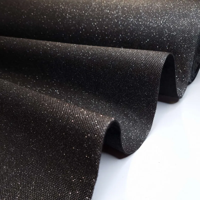 Similpelle H 140 cm - NERO CON LUREX