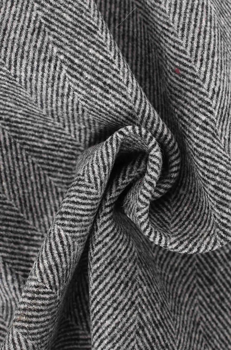 Panno herringbone in lana vergine e cashmere